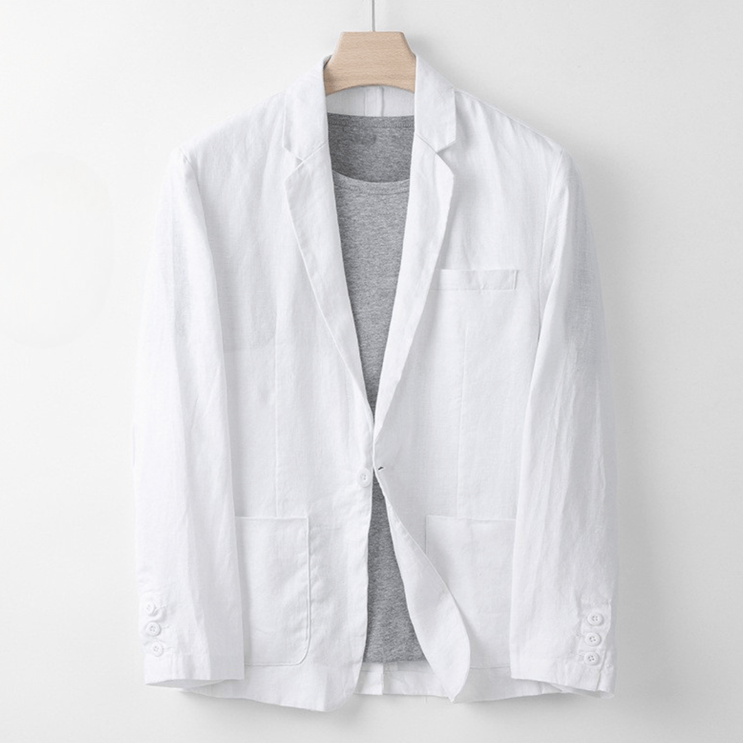 Hofstede™ | Kust Tailored Fit Linnen Blazer