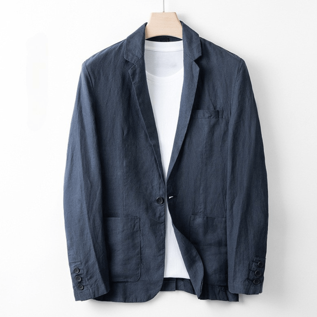 Hofstede™ | Kust Tailored Fit Linnen Blazer