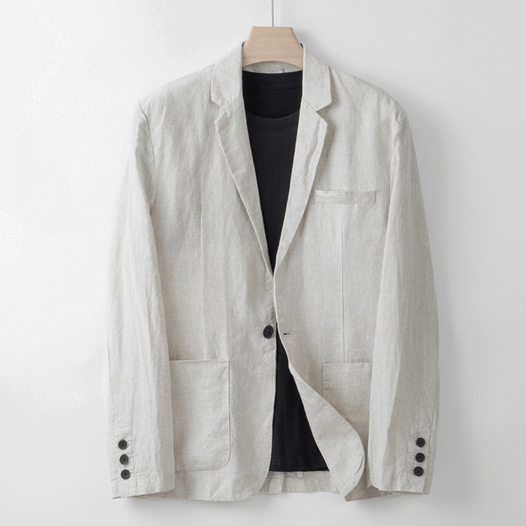 Hofstede™ | Kust Tailored Fit Linnen Blazer