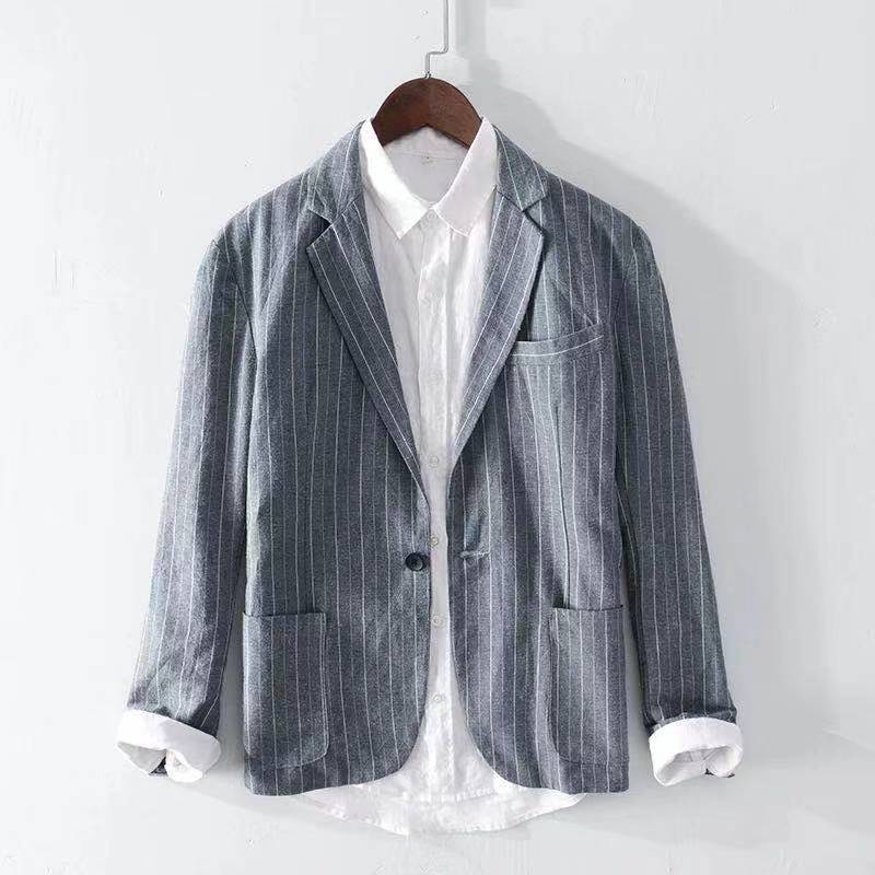 Hofstede™ | Pinstripe Tailored Fit Linnen Blazer