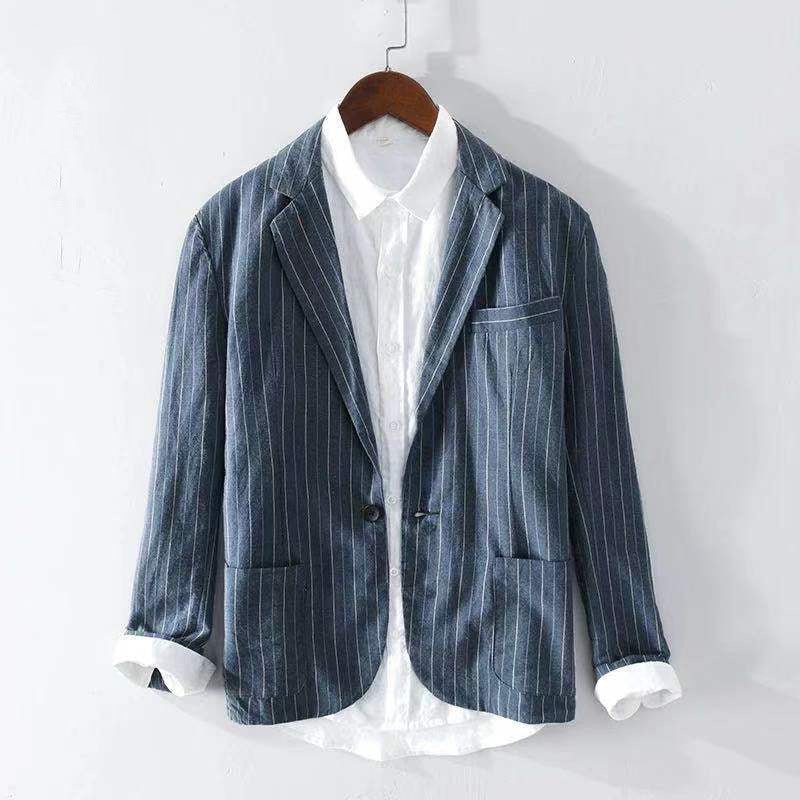 Hofstede™ | Pinstripe Tailored Fit Linnen Blazer